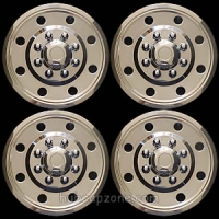 Set of 4 16" stainless steel hubcaps snap on hubcaps.