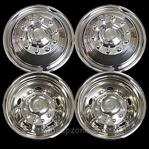 Nice looking and Durable Bolt On Wheel Covers 10 Lug Hubcaps for 2008-2020 Dodge Ram 4500/5500 with Installation Tool Kit Deebior 2pcs 19.5 Front Polished Stainless Steel Dually Wheel Simulators 