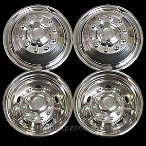 DODGE RAM 4500 5500 19.5 10 LUG STAINLESS WHEEL COVER WHEEL SIMULATOR LINERS DODGE RAM 4500 5500 19.5 10 LUG STAINLESS WHEEL COVER WHEEL SIMULATOR LINERS