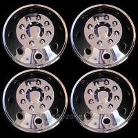 Set of 4 16" stainless steel snap on hubcaps, wheel covers