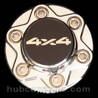 Chrome 6 lug Chevy center cap, 4x4 emblem